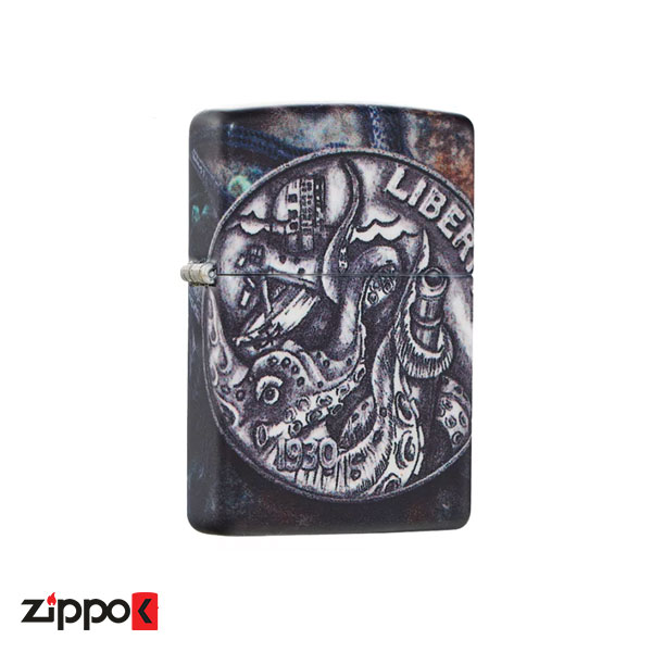 خرید فندک زیپو اصل Zippo Pirate Coin Design کد 49434