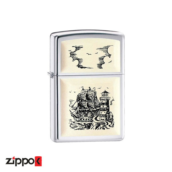 فندک زیپو اصل Zippo Scrimshaw Ship کد 359