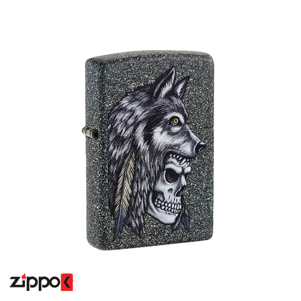 خرید و بهترین قیمت فندک زیپو Zippo Wolf Skull Feather Design کد 29863 از زیپوک