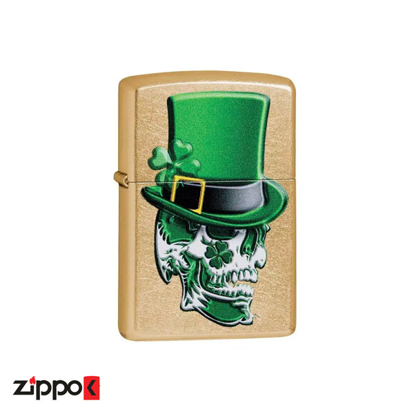 فندک زیپو اصل Zippo Irish Skull Design کد 49121