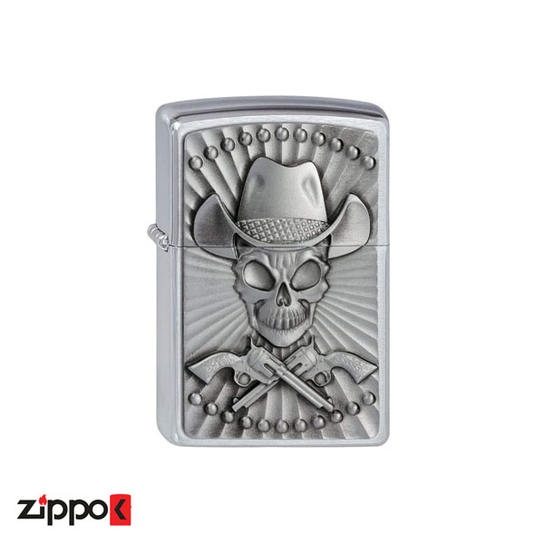 فندک زیپو اصل Zippo Cowboy Skull Emblem کد 200