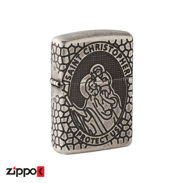 فندک زیپو اصل Zippo St-Christopher Metal Design 49160