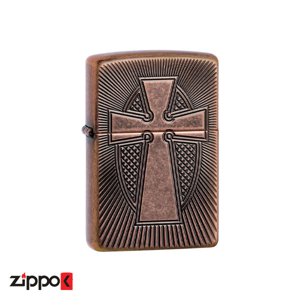 فندک زیپو اصل Zippo Deep Carve Cross Design 49158