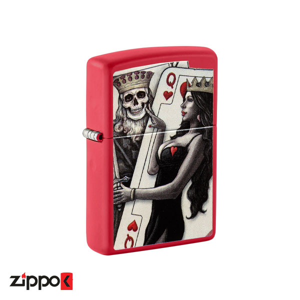 فندک زیپو اصل Zippo 233 Skull King Queen Beauty 48624