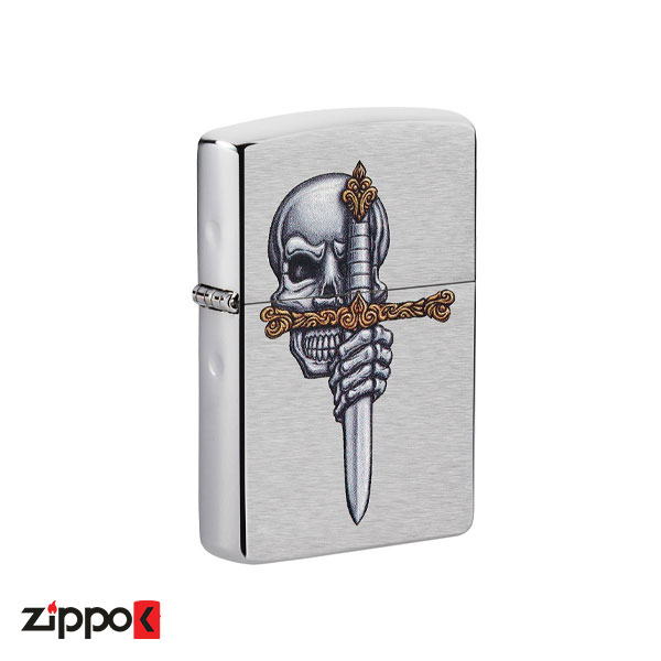 فندک زیپو اصل 49488 | Zippo Sword Skull Design