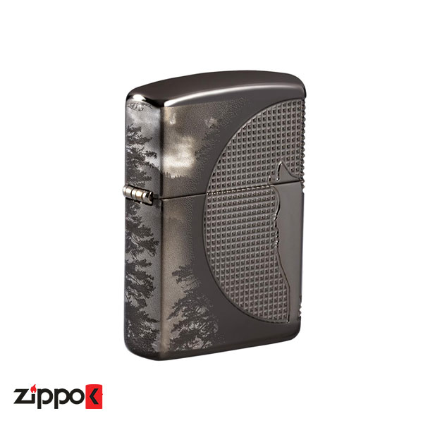 فندک زیپو اصل 49353 Zippo Armor Wolf Design