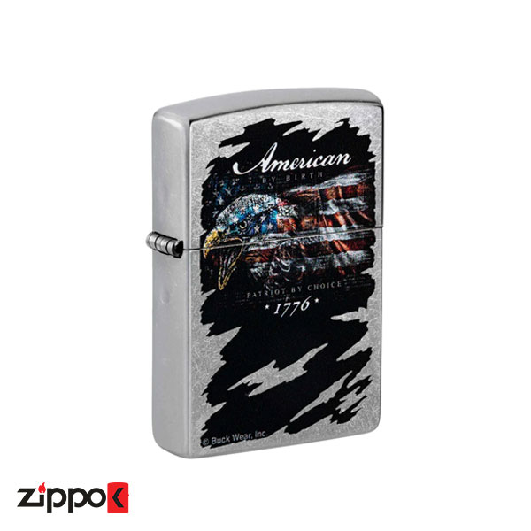 فندک زیپو اصل Zippo Buckwear Eagle Flag 48633