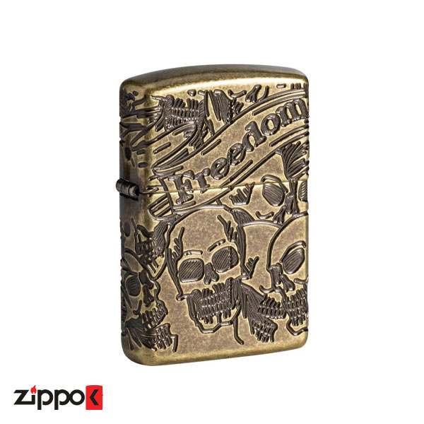 فندک زیپو اصل 49035 | Zippo Freedom Skull Design