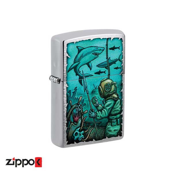 فندک زیپو اصل 48561 | Zippo Shark Nautical Design