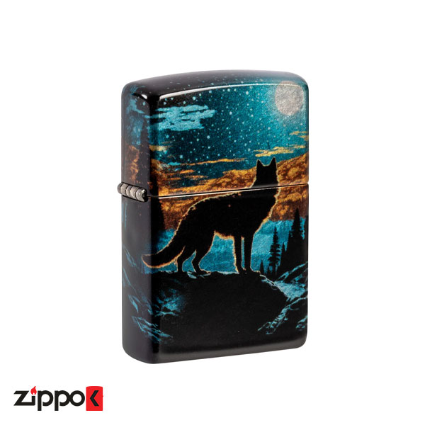 فندک زیپو اصل 46252 | Zippo Moonlight Wolf Design