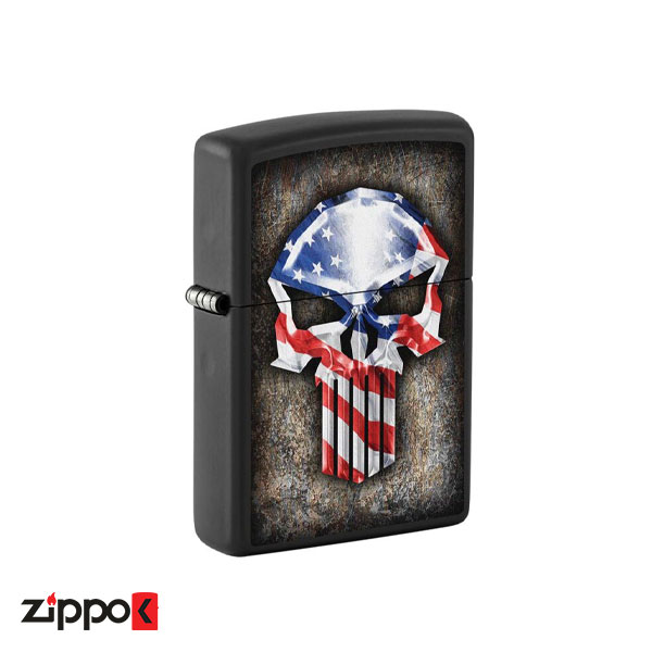 فندک زیپو اصلZippo Flag Skull Design CI400236