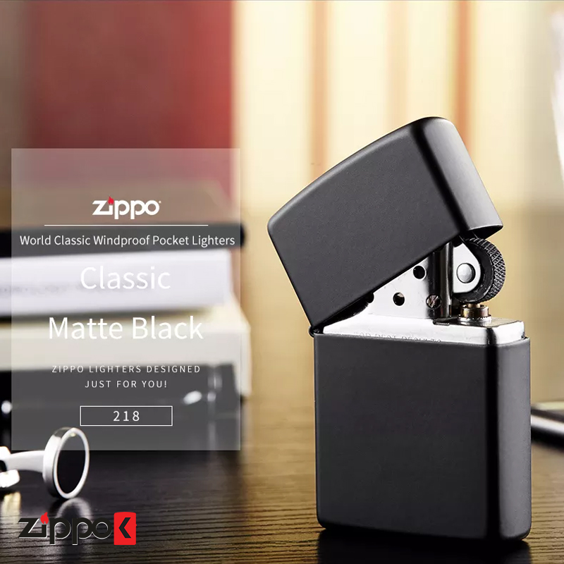 فندک زیپو اصل Zippo Black Matte کد 218 زیپوک 