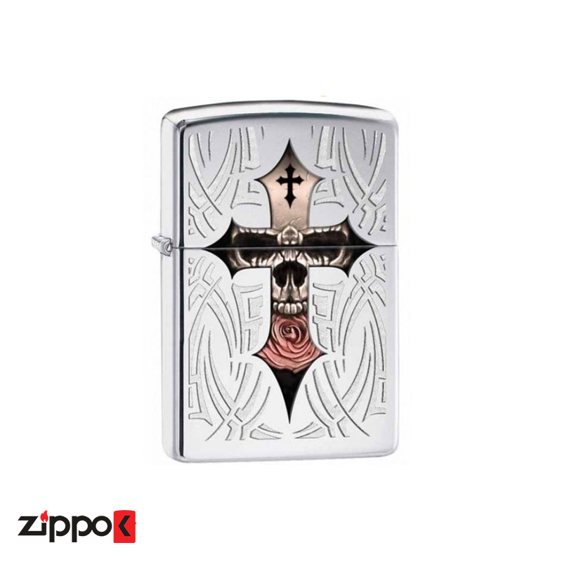 فندک زیپو اصل Zippo Skull Cross کد 28874