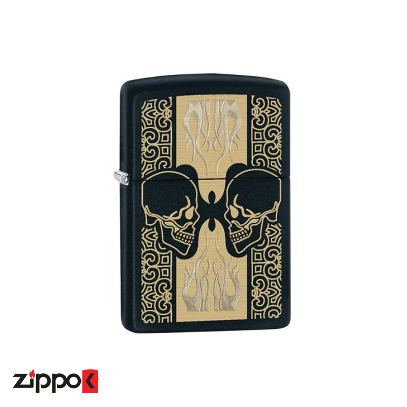 فندک زیپو اصل Zippo Skulls Black Matte کد 29404